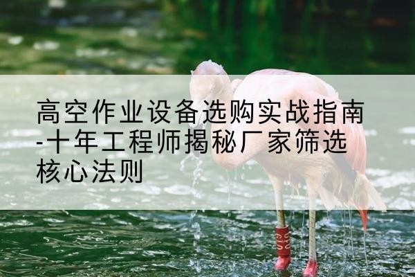 安平剪叉式升降机厂家-高空作业设备选购实战指南-十年工程师揭秘厂家筛选核心法则