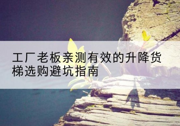 安平升降货梯怎么选-工厂老板亲测有效的升降货梯选购避坑指南